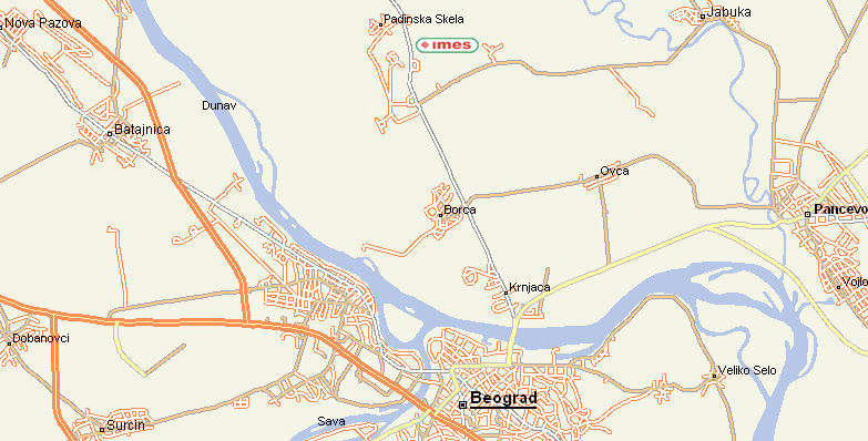 padinska skela mapa IMES   Industrija i prerada mesa Beograd padinska skela mapa